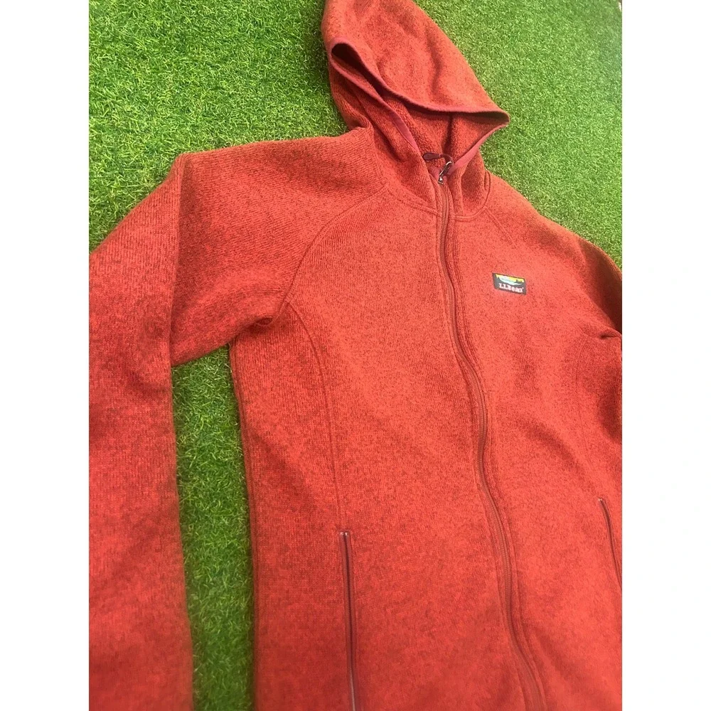 L.L. Bean youth large (14-16) Hooded Full‑Zip Jacket in Brick Red